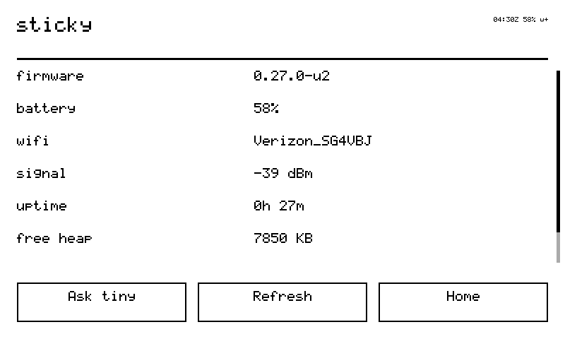 status page, still on the glass while asleep