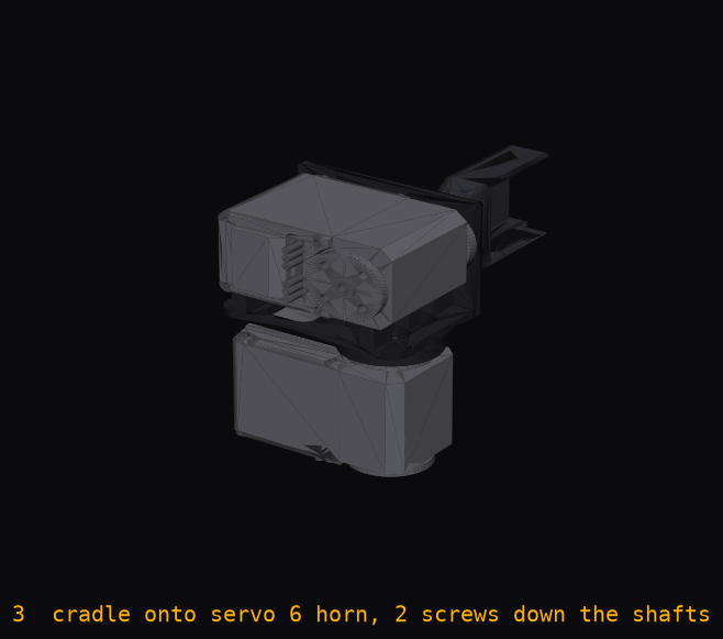 Body onto servo 6's horn