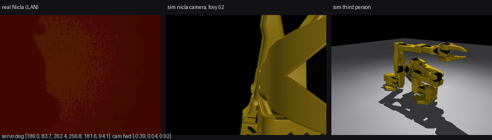 sim camera vs real snapshot at the same servo degrees