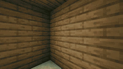 Animation: a creeper approaches on a beach and the bot backs away, uninstructed